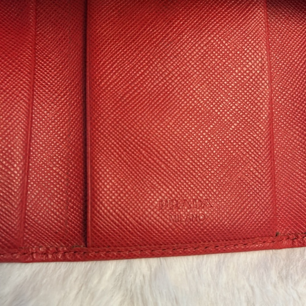 Prada ❤️Red❤️Saffiano leather key holder/card case double snaps - Picture 11 of 16